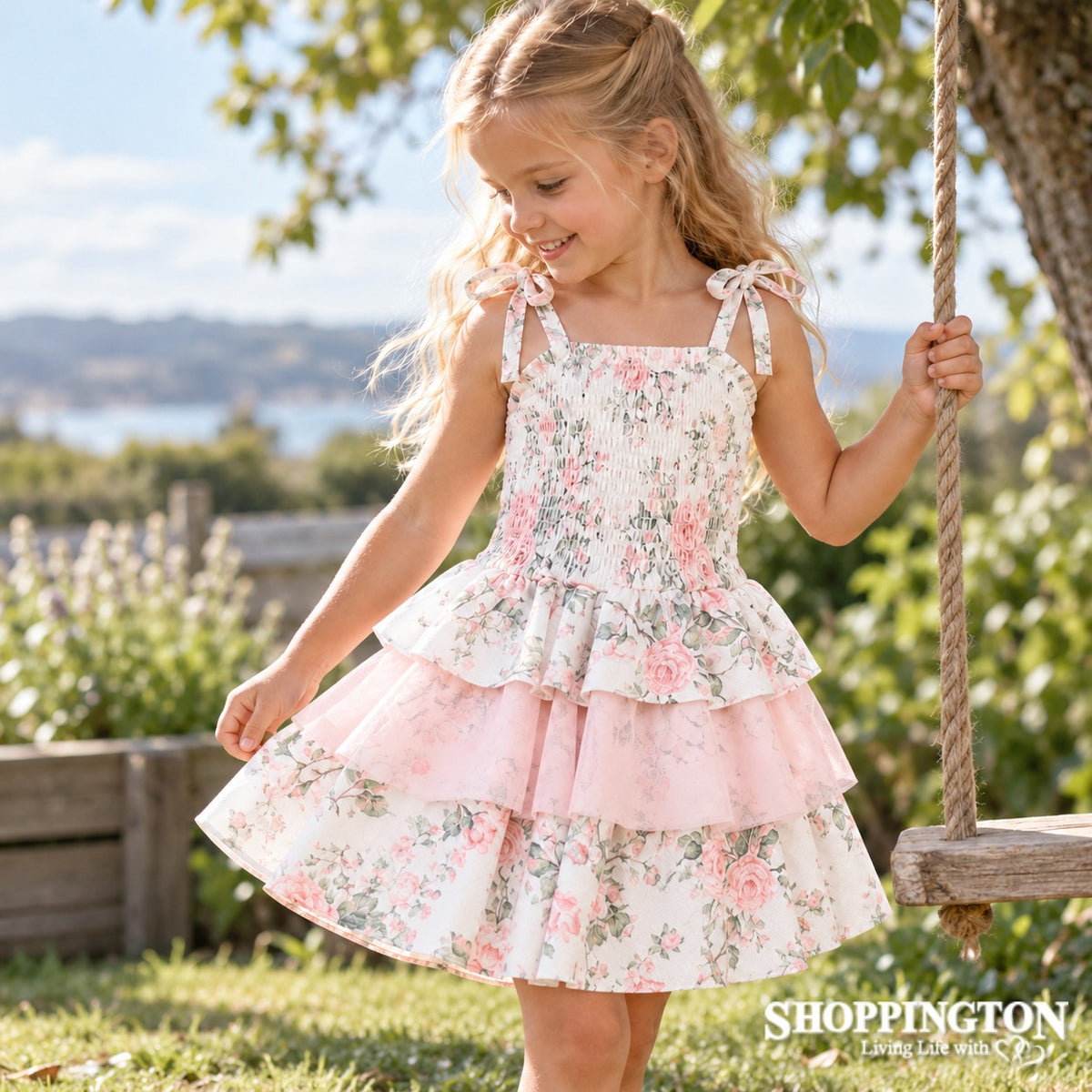 Cracked Soda - Tessa Floral Ribbed Layer Dress