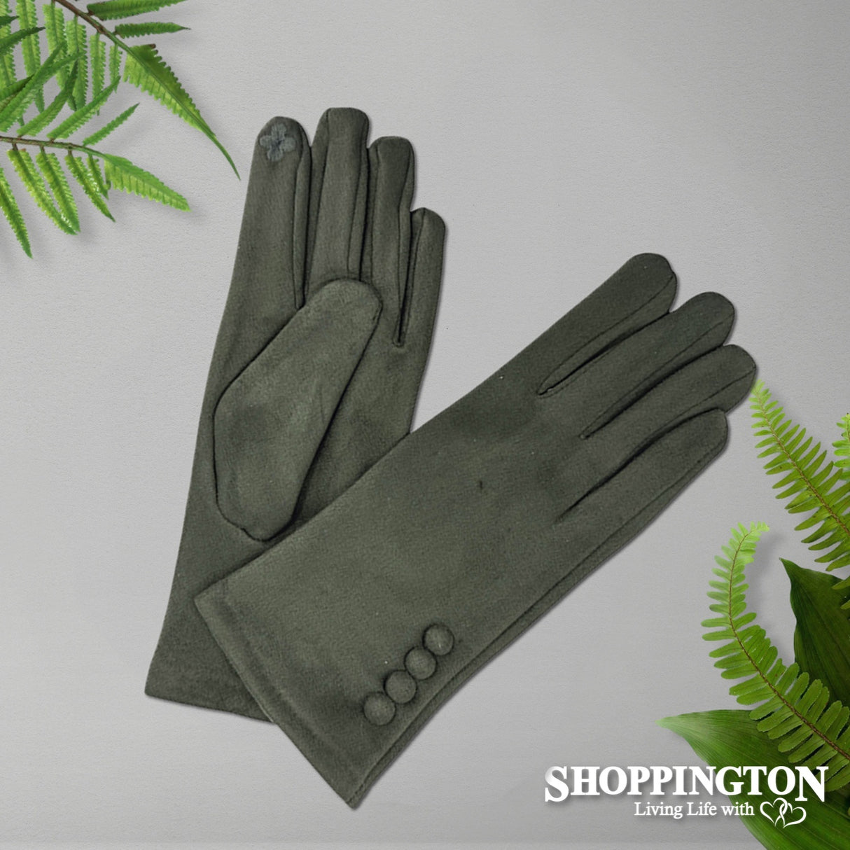 Gloves - Suede 4 Button - Olive