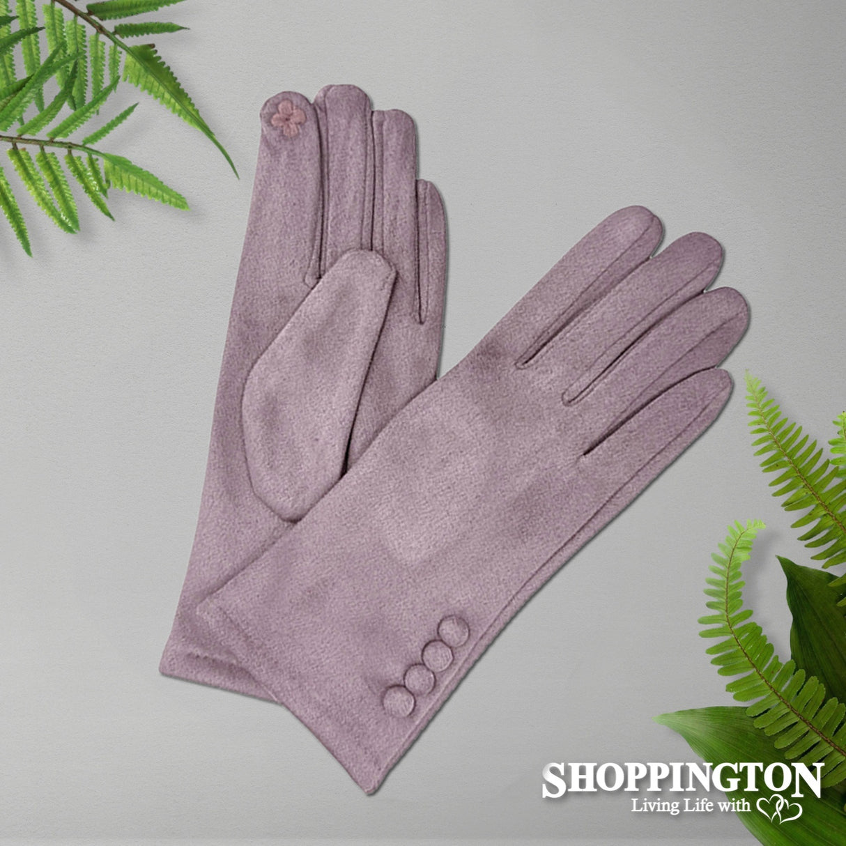 Gloves - Suede 4 Button - Pink