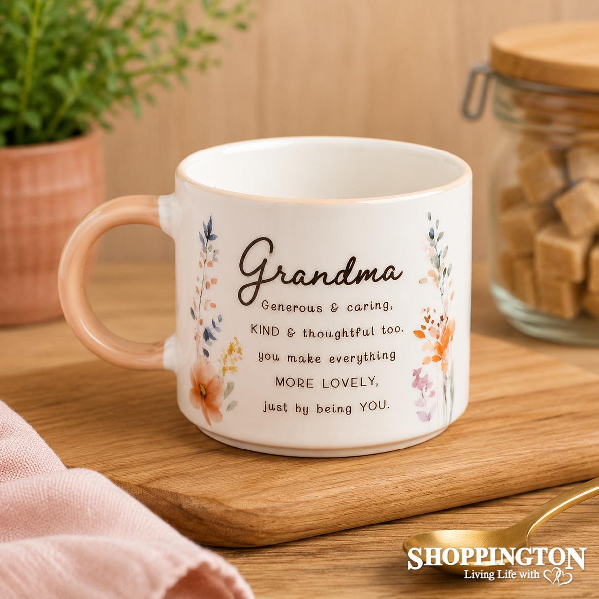 The Cottage Garden Peach Mug - Grandma