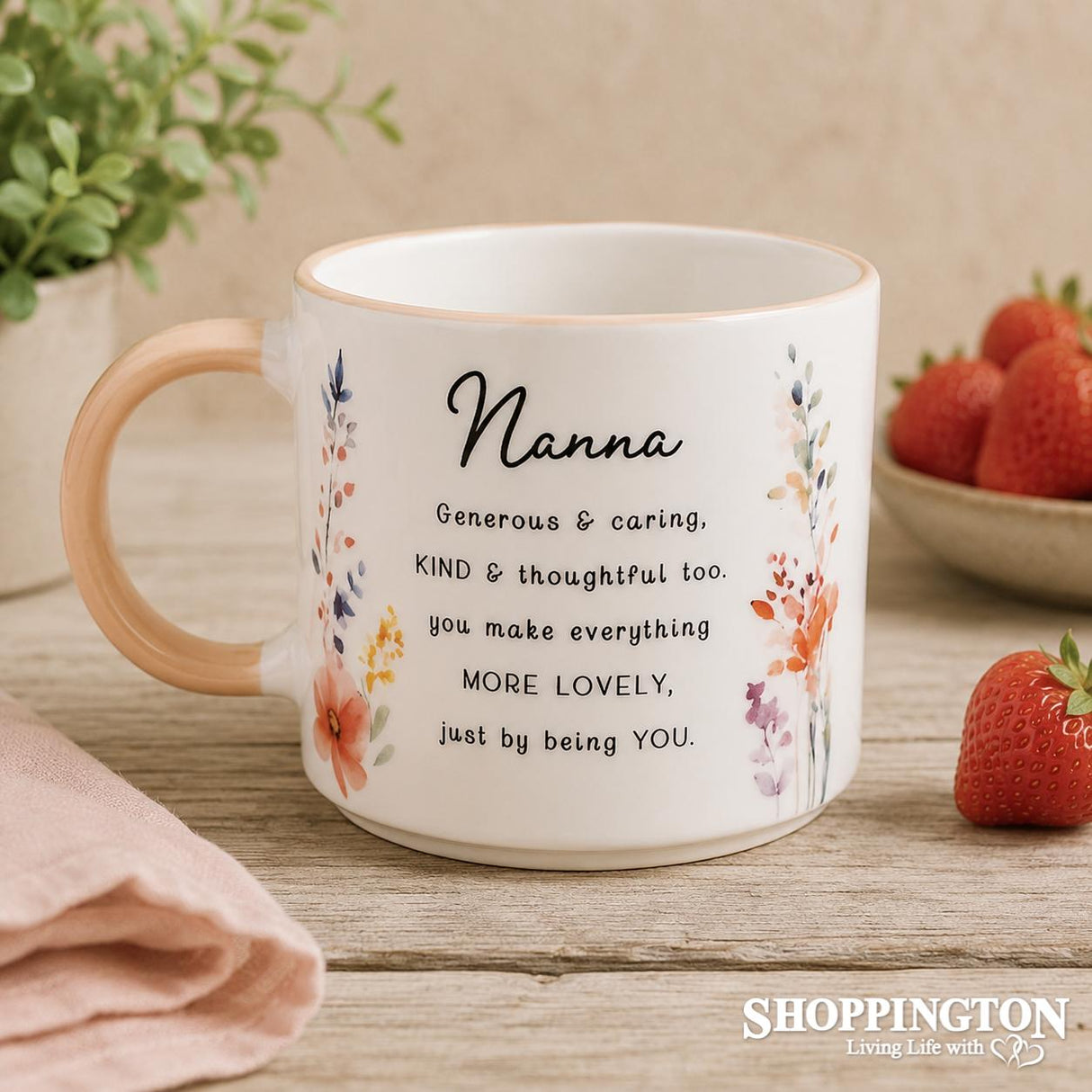 The Cottage Garden Peach Mug - Nanna