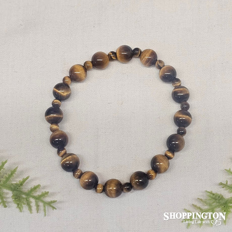 Tigers Eye Beaded Gemstone Bracelet