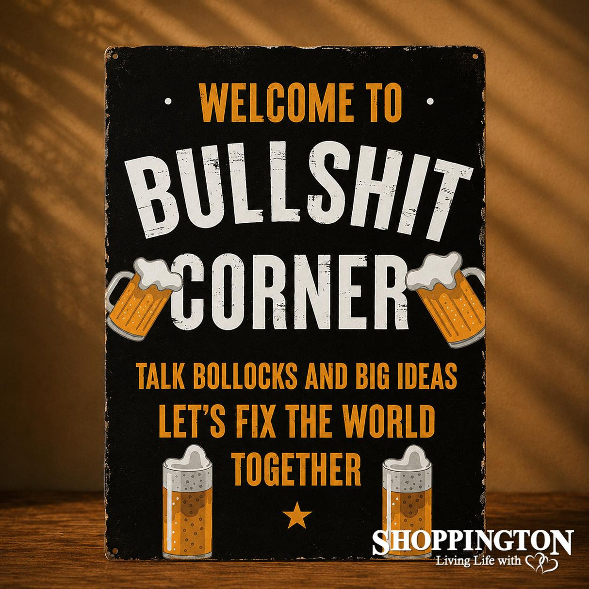 Tin Novelty Sign - Bull Corner