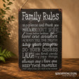 Tin Novelty Sign - Family Rules 20cm x 30cm