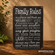 Tin Novelty Sign - Family Rules 20cm x 30cm