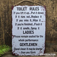 Tin Novelty Sign - Toilet Rules