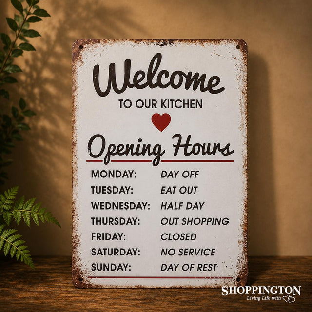 Tin Novelty Sign - Welcome to our Kitchen