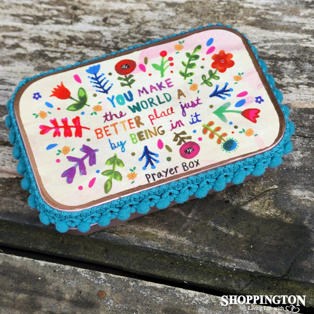 Tin Prayer Box - World a Better Place