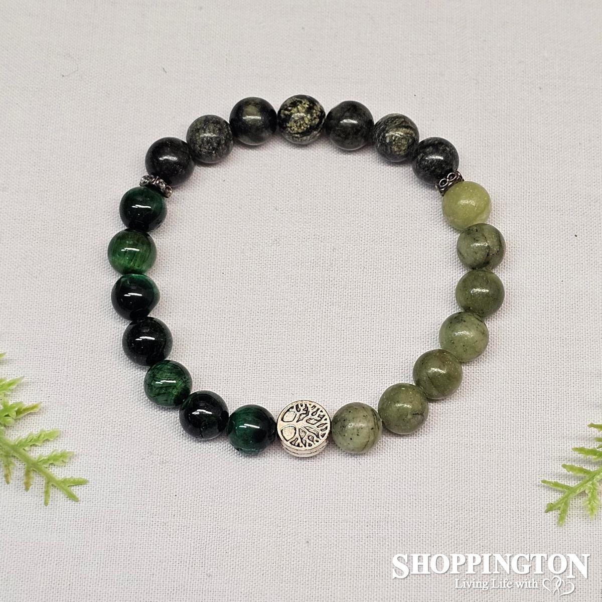 Triple Gemstone Bracelets - Jade, Zoisite, Green Tigers Eye