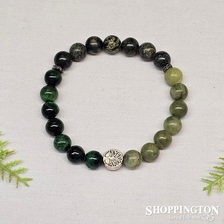 Triple Gemstone Bracelets - Jade, Zoisite, Green Tigers Eye