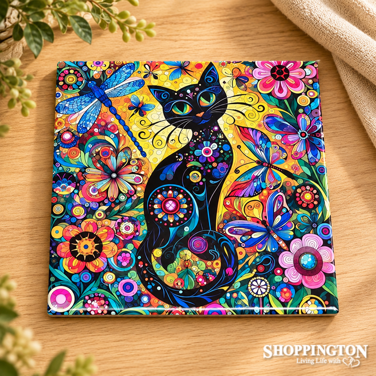 Trivet - Ceramic Black Cat