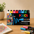 Uni Posca Paint Marker Set, PC-7M, Assorted Colours, Set of 8 Markers, Bold Bullet Tip, 4.5-5.5mm