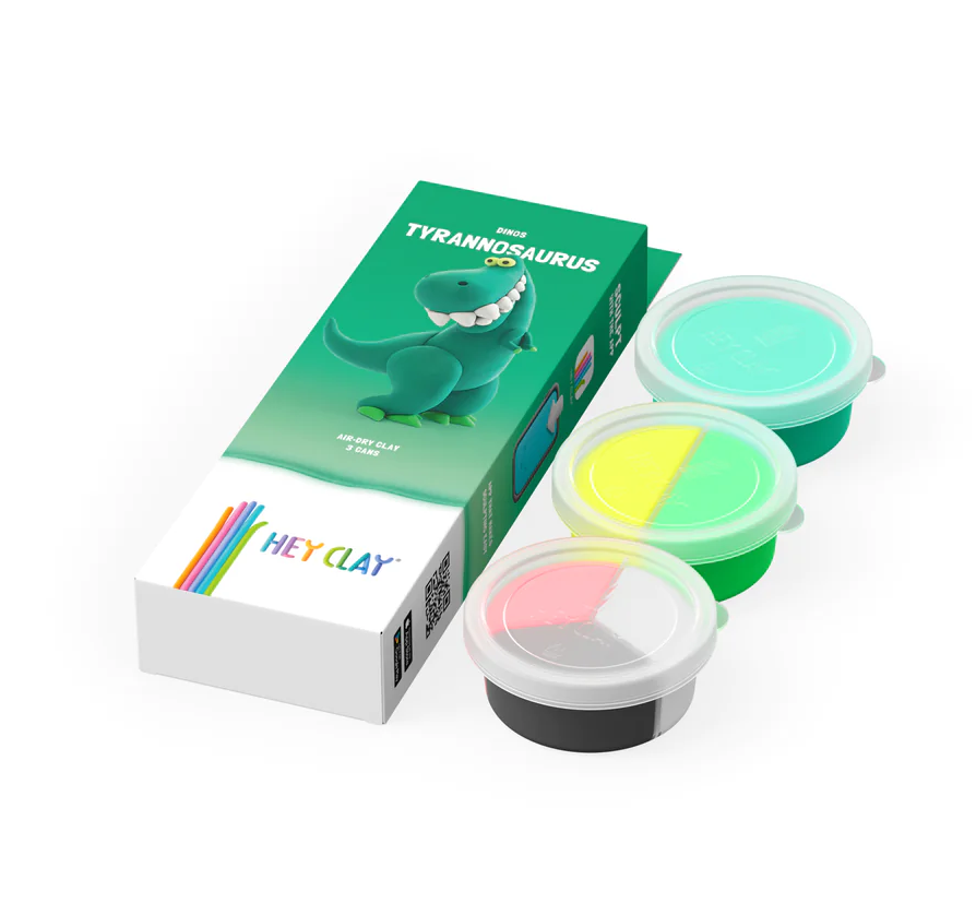 Hey Clay - 3 Can Sets - Tyrannosaurus