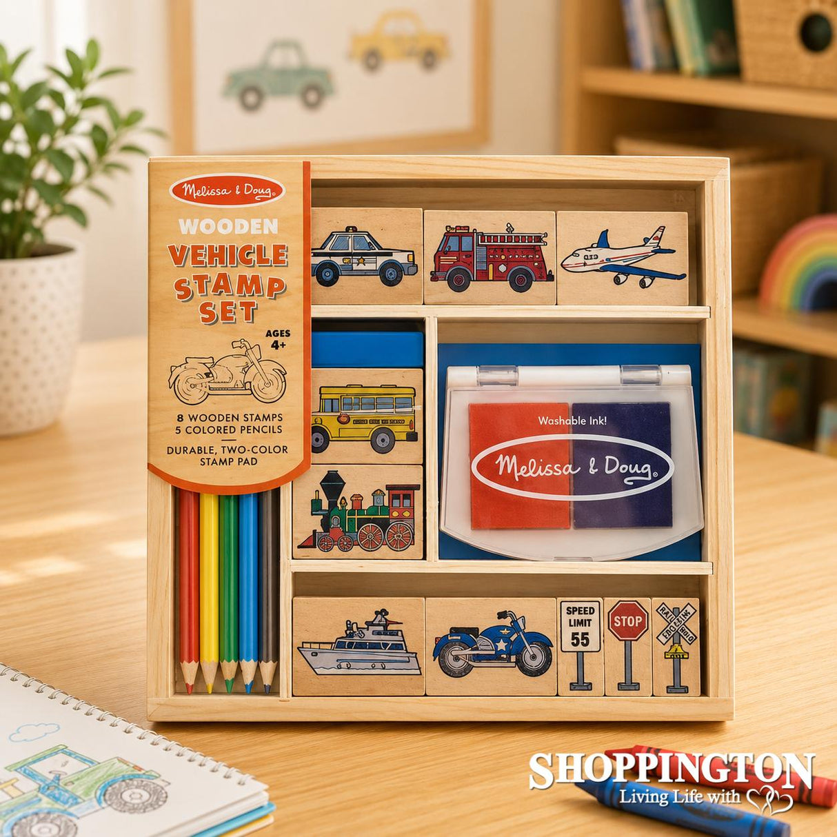 Vehicle Wooden Stamp Set