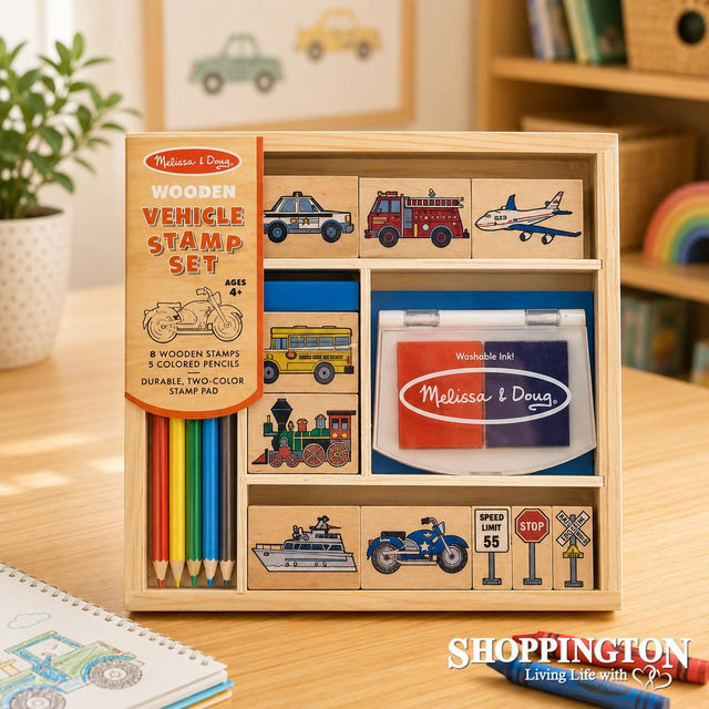 Vehicle Wooden Stamp Set