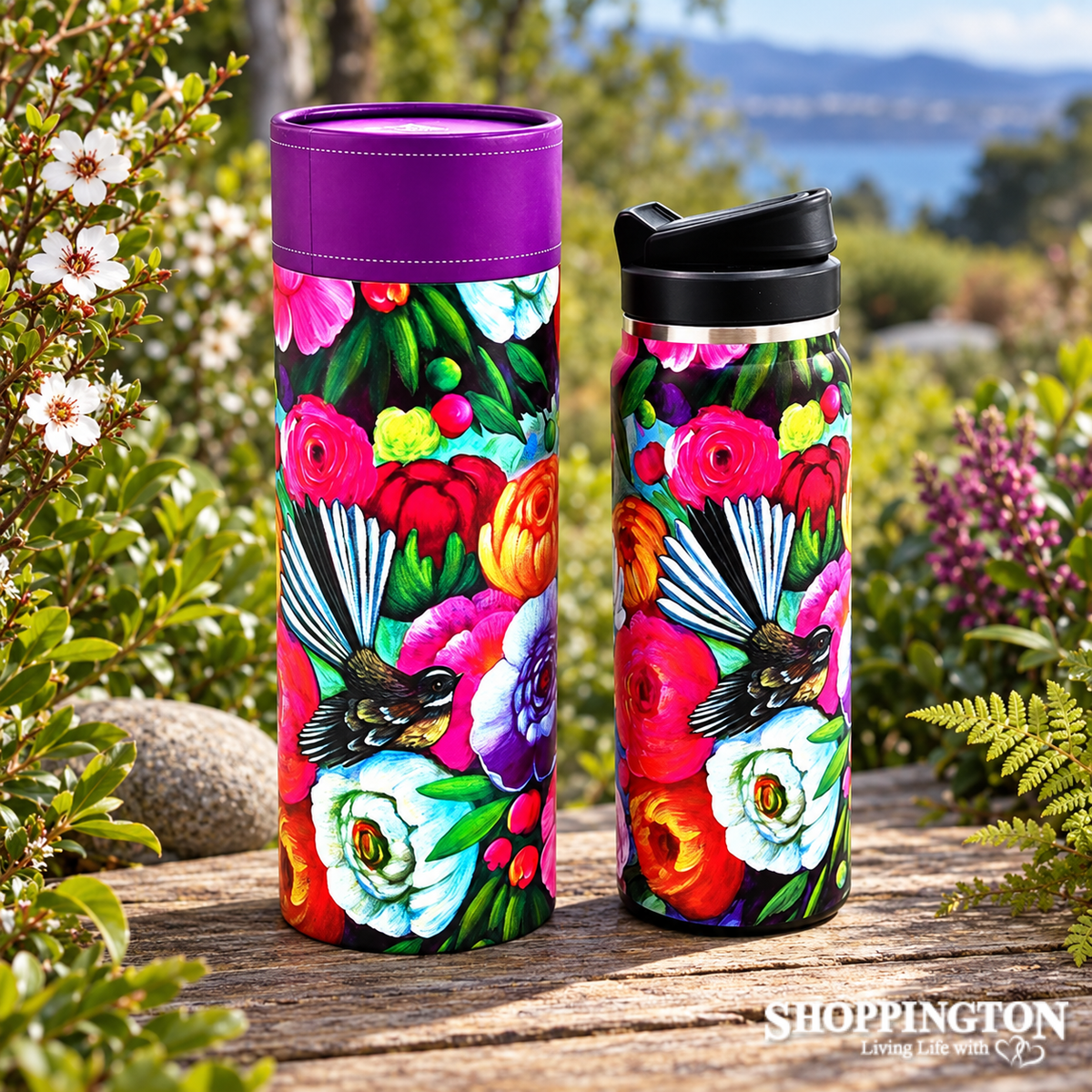 Drink Bottle - Fantail & Peony Rose Irina Velman