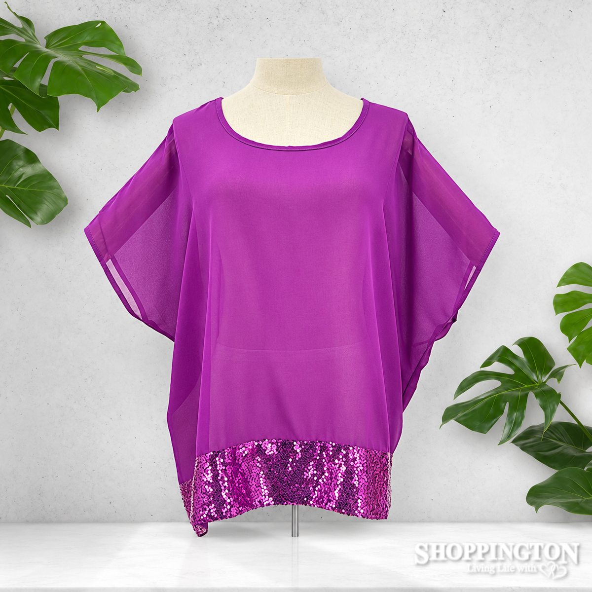 Purple Top with Sequin Bottom