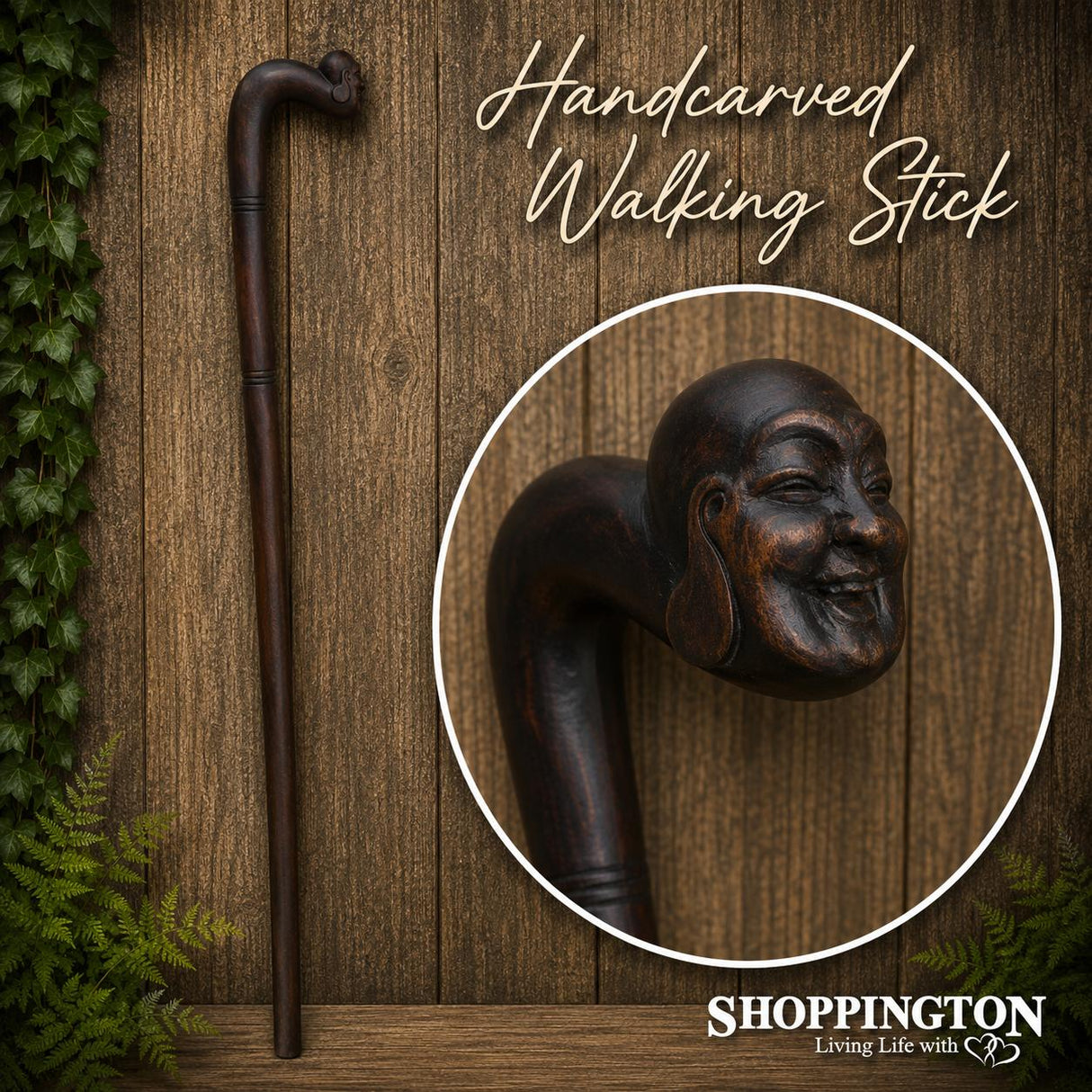 Walking Stick Happy Buddha