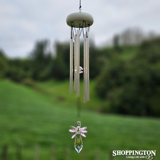 Wind Chime Gem tunes with crystal Angel Pink