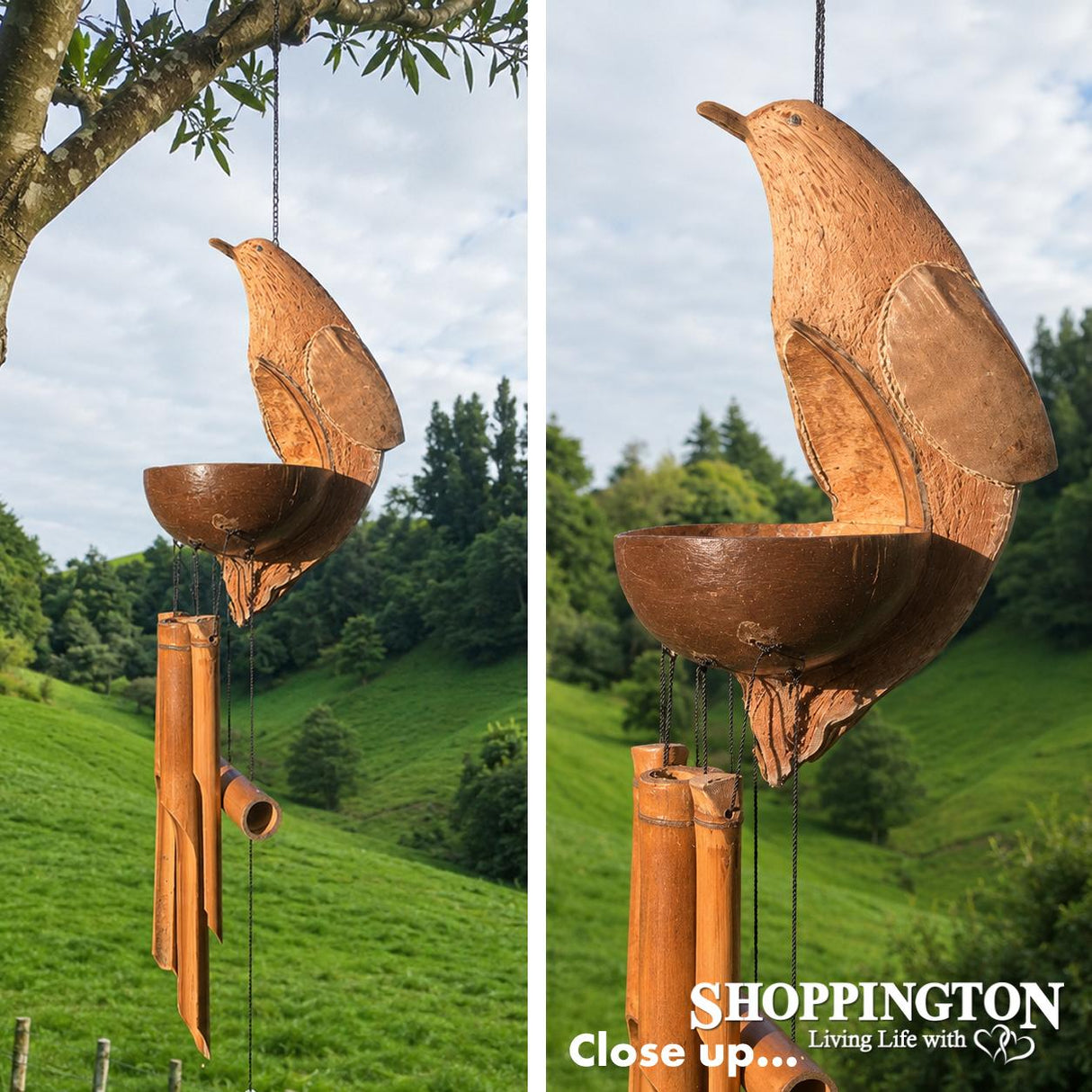 Wind Chime - Handmade Bamboo Bird Feeder