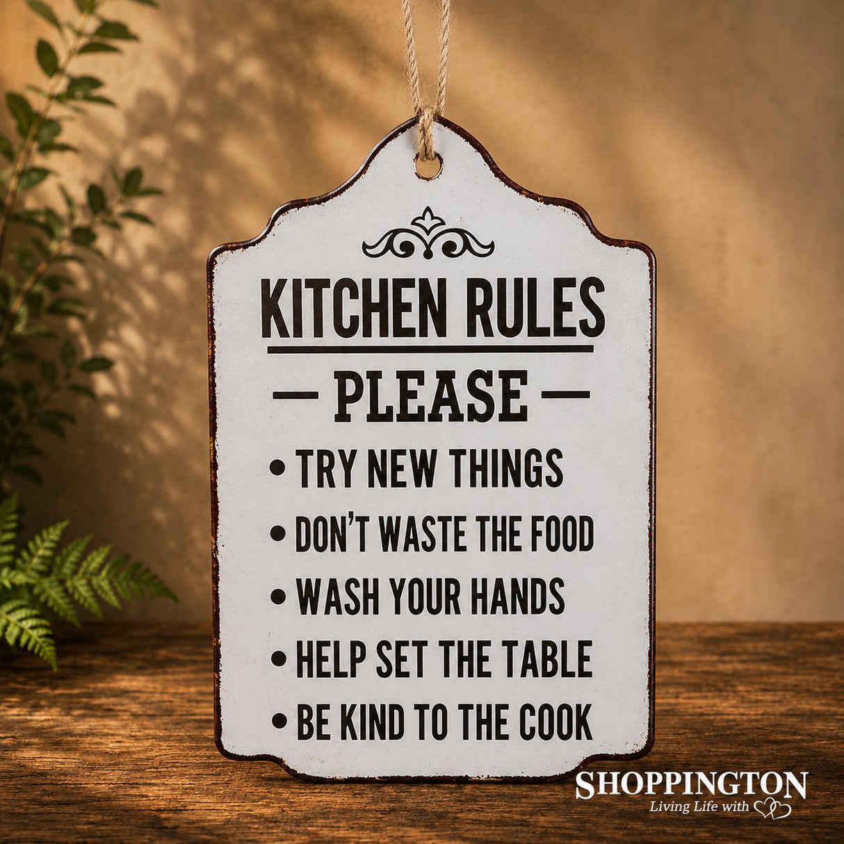 Wooden Novelty Sign - Kitchen Rules