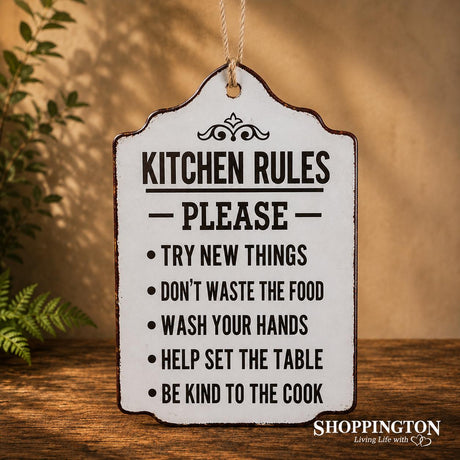 Wooden Novelty Sign - Kitchen Rules