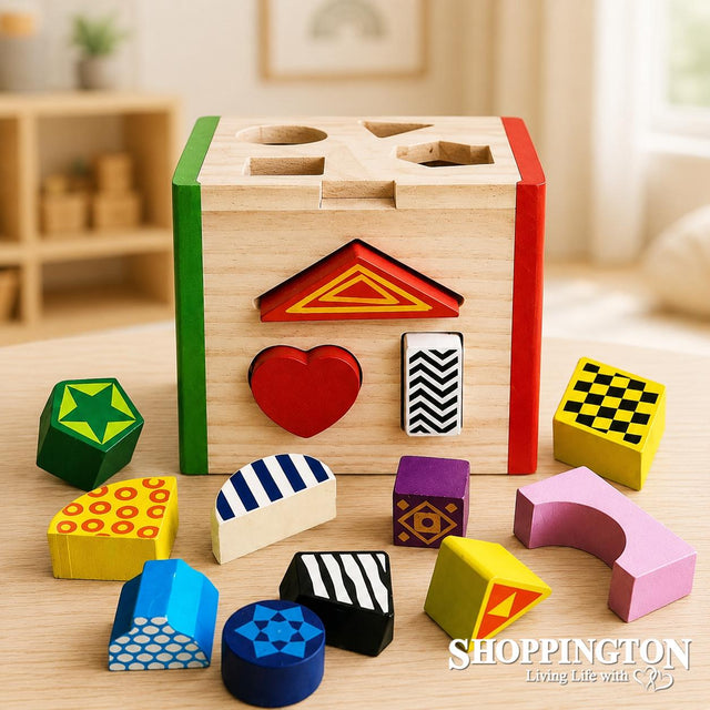 Wooden Shape Sorting Box