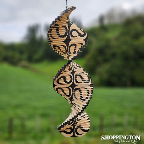 Wooden Wind Mobile * Optical Illusion... Twin Koru