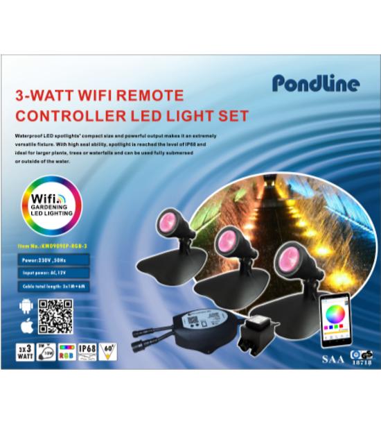 ZWF Pondline - LED Light - Set of 3 (3watt) RGB Remote Controller (WiFi)