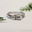 Zircon Rhodium Buckle Ring