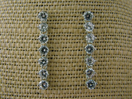Zircon Rhodium Earrings
