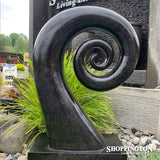 Garden Sculpture - Terrazzo Koru / Black 60cm
