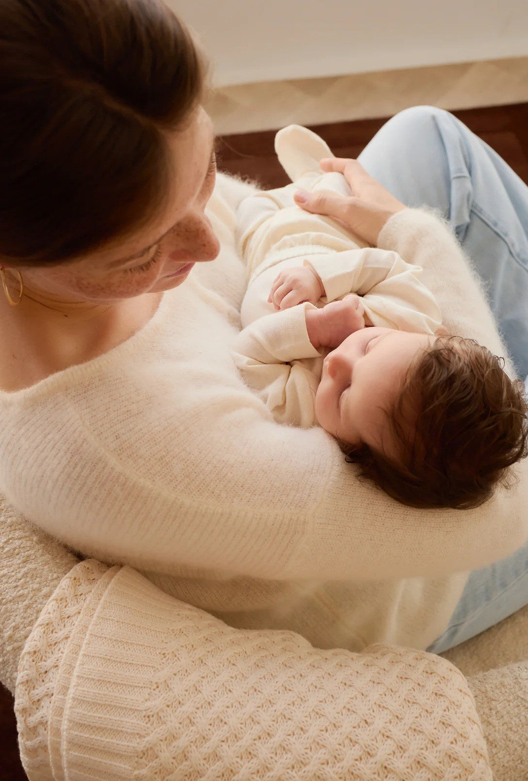 Jamie Kay - Merino Long Sleeve Envelope Bodysuit - Cloud