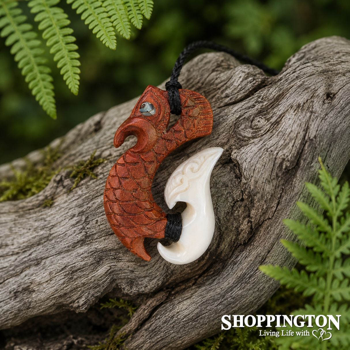 Manaia Bone and Wood Necklace