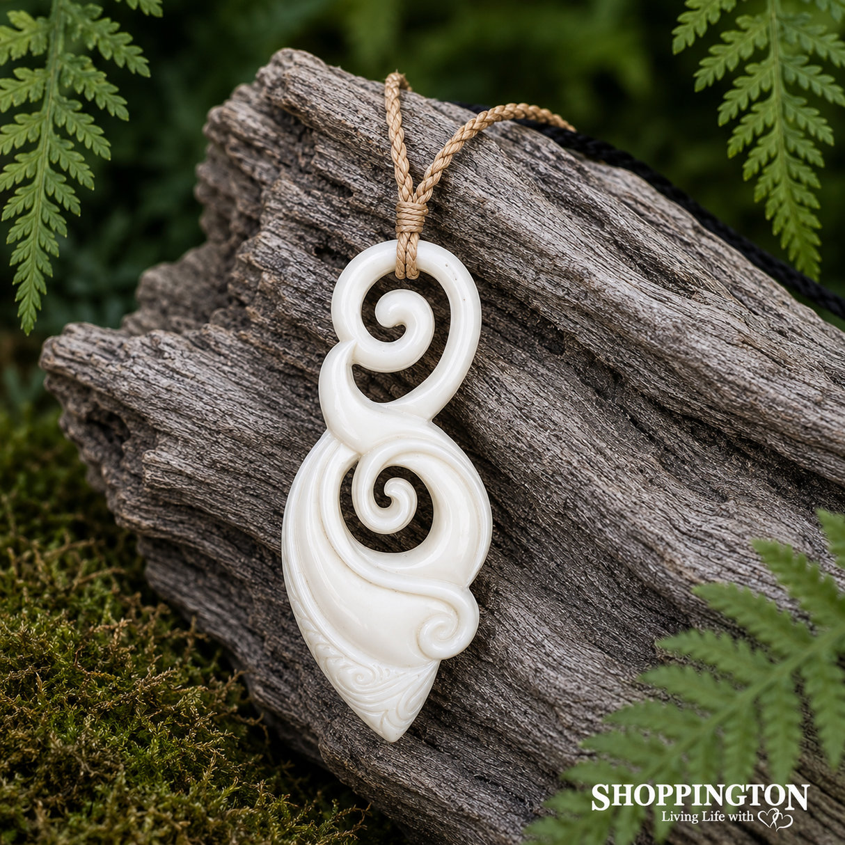 Koru & tTwist Bone Pendant