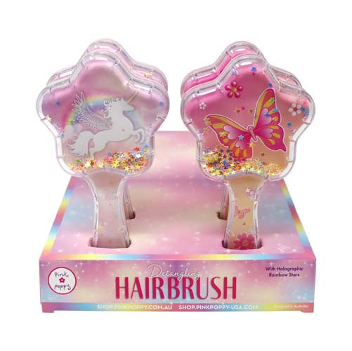 Pink Poppy Unicorn Glitter Hairbrush