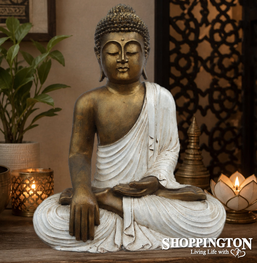 Buddha Sitting Chakra 50cm - Gold & Cream
