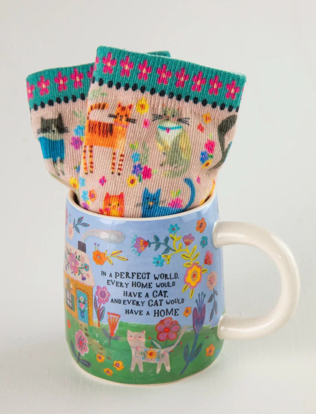Mug & Sock Set - Every Cat Has A Home