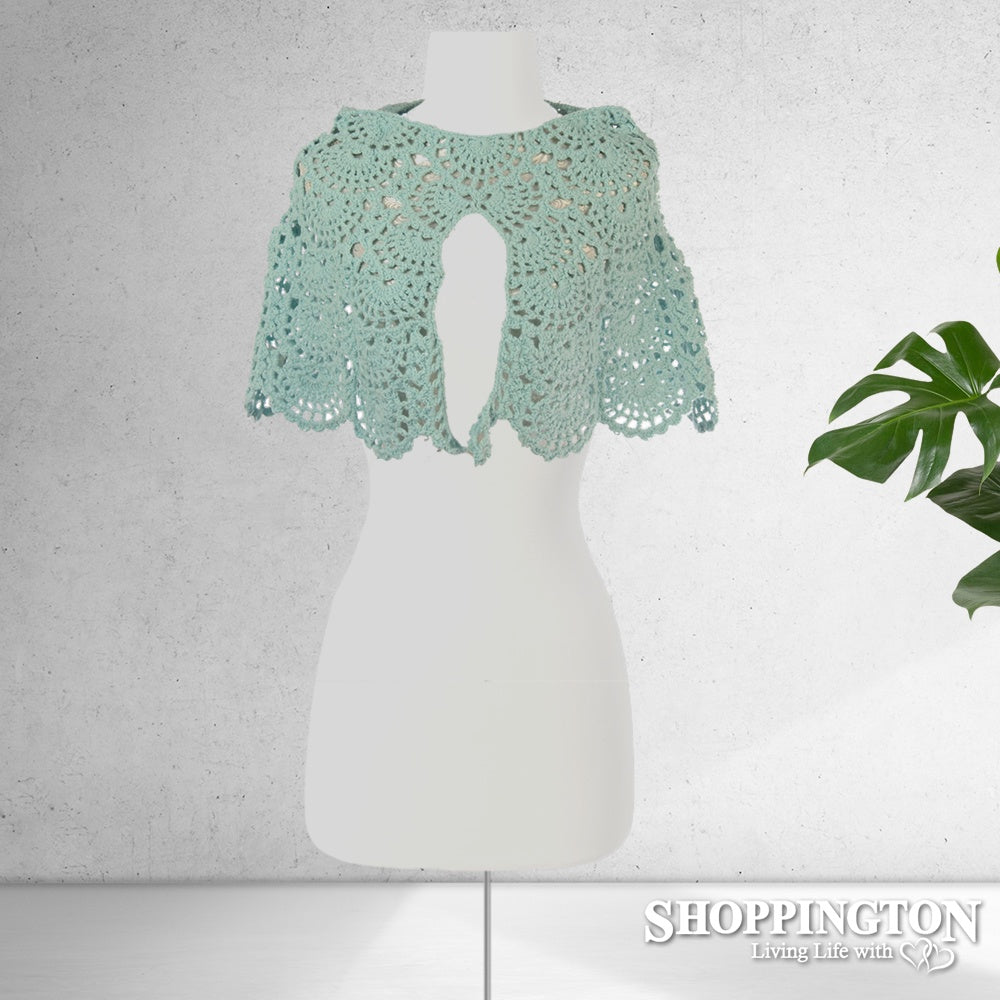 Cape - Crochet Capelet Blue