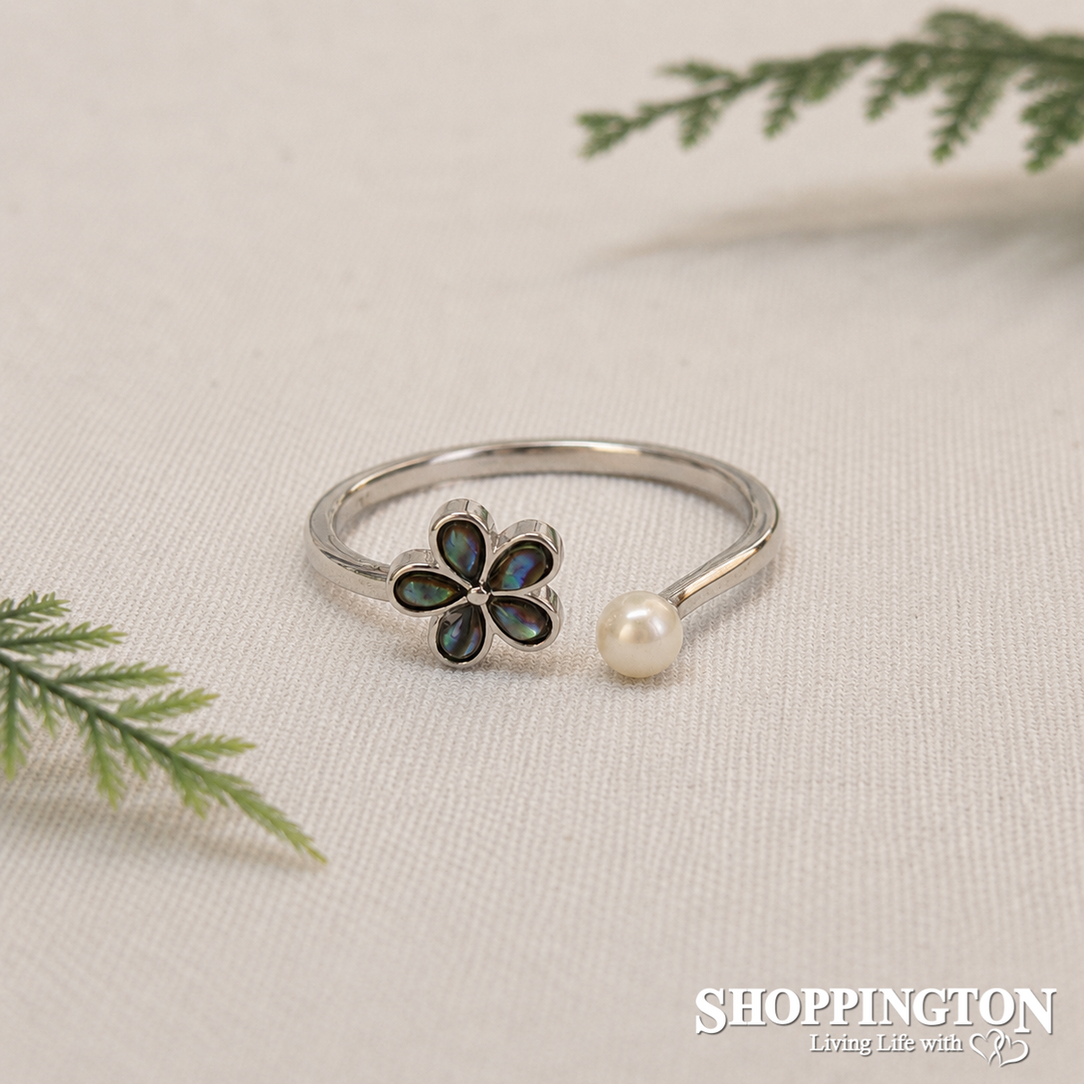 Ring - Paua Flower & Pearl