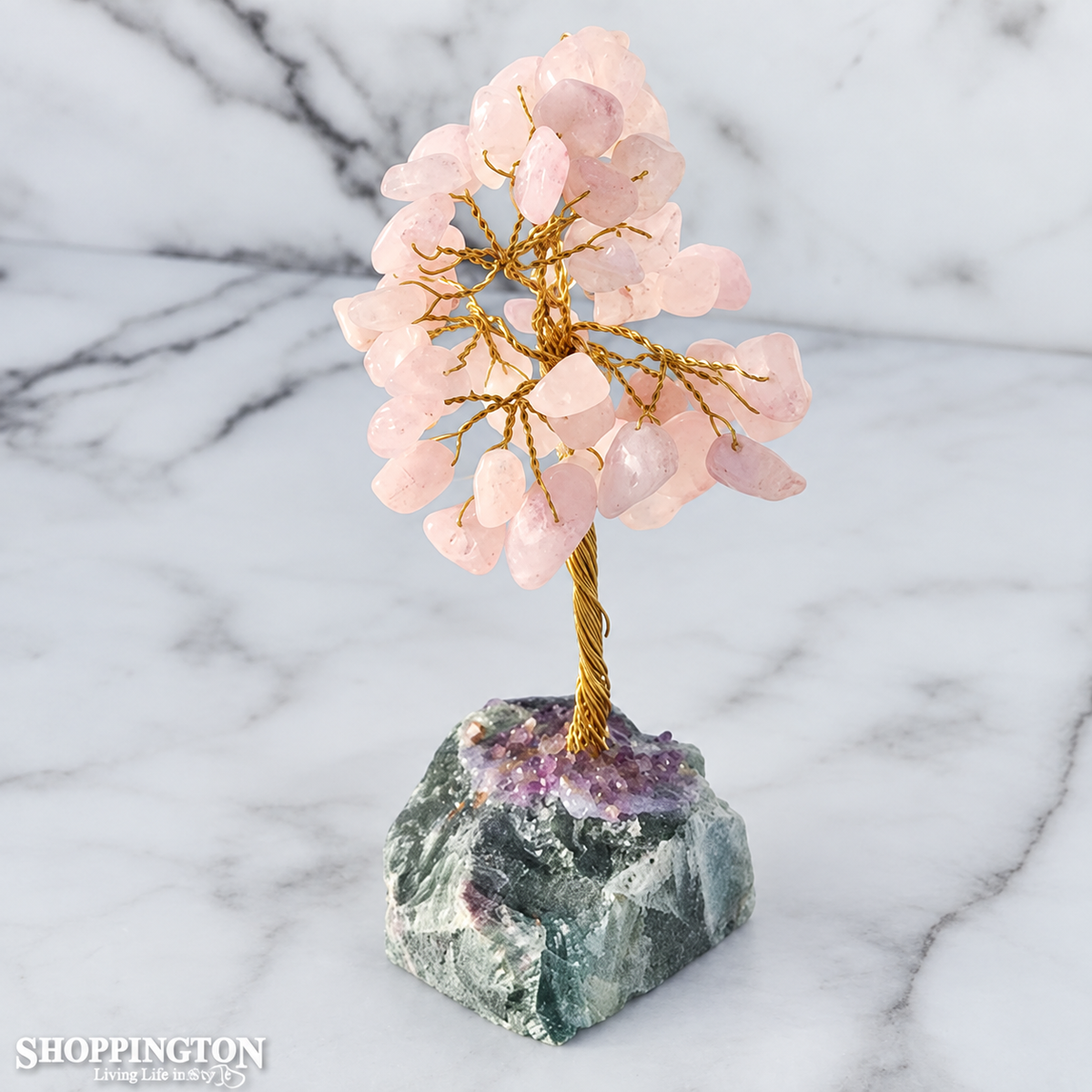 Crystal Tree - Rose Quartz with Fluorite Base