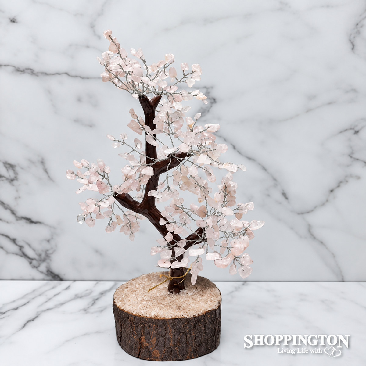 Crystal Tree - Rose Quartz Neem Base