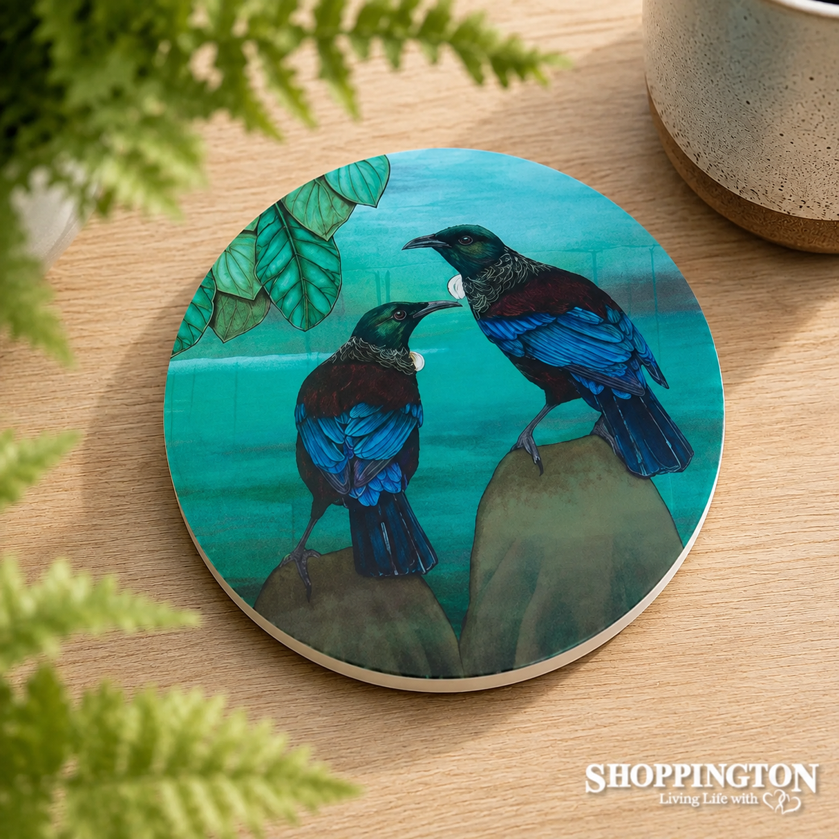 NZ Inspired Ceramic Coasters - Tui Duo