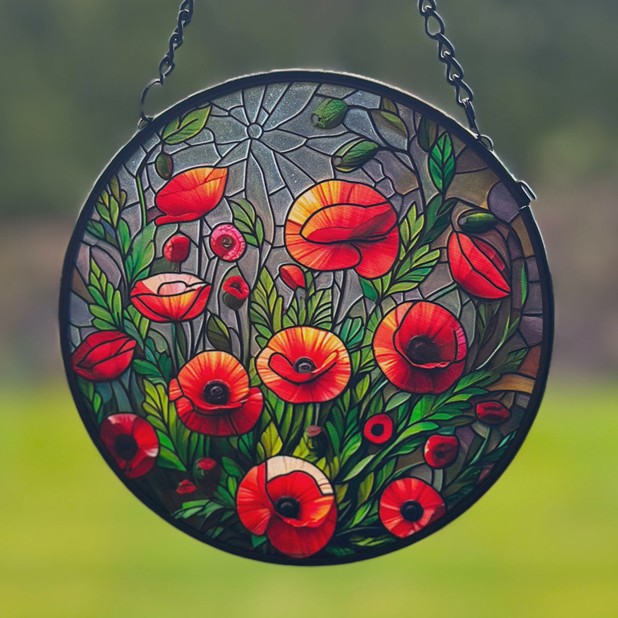 Stained Glass Hanger - Poppy