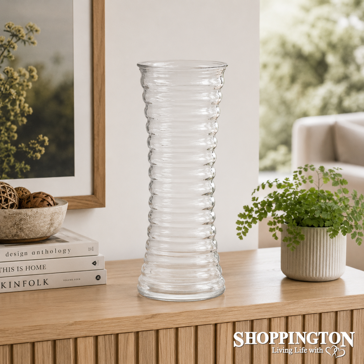 Glass Vase - Ribbed