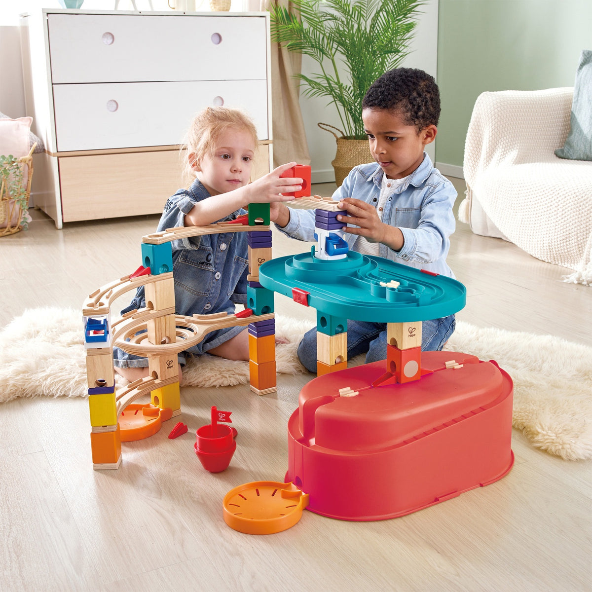 Quadrilla - Marble Run Construction - Stack Track Bucket Set