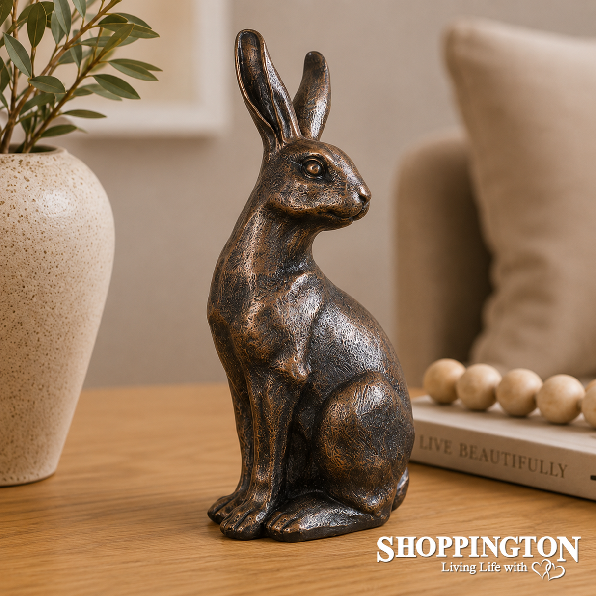 Bronze Sitting Hare 22cm