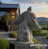 Handcarved Solid Concrete Horse Sculpture