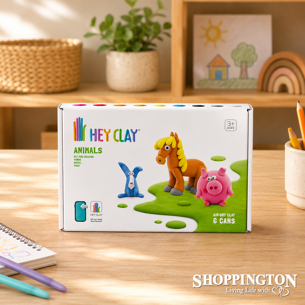 Hey Clay - 6 Can Sets - Animals Piggy, Horse & Rabbit