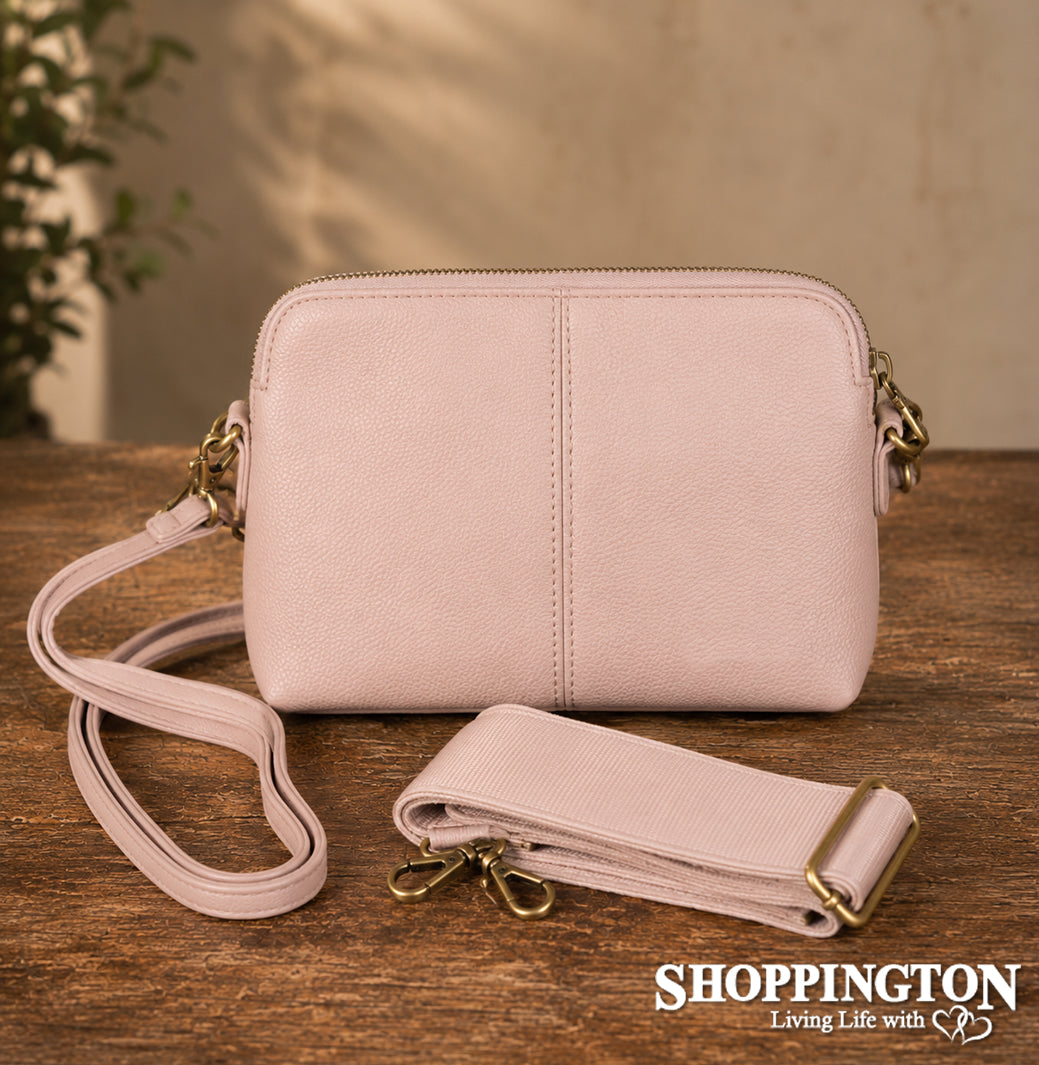 Black Caviar Crossbody Handbag - Harlow Pink